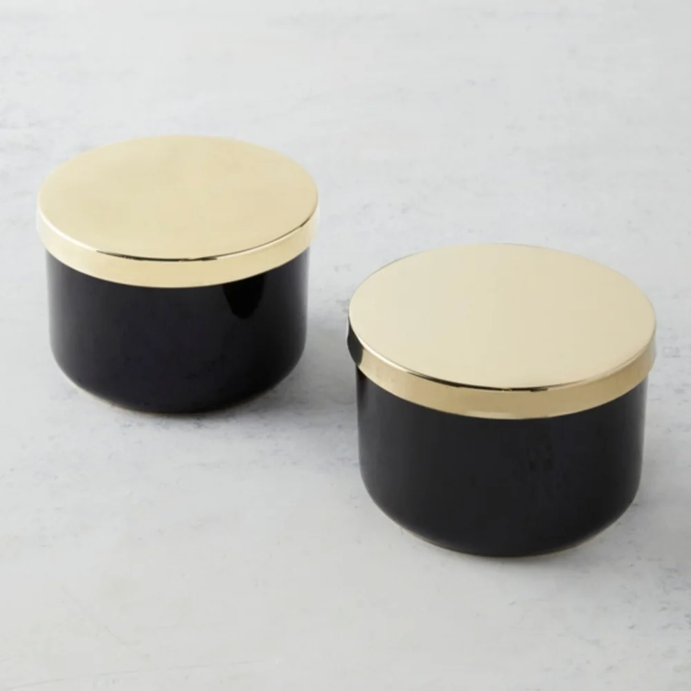 Z Gallerie Multi Use Storage Duo, Black/Gold